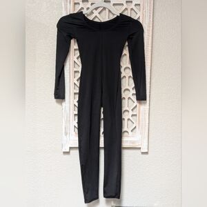 Body Wrappers girls 6x-7 one piece body suit black gymnastics sports dance